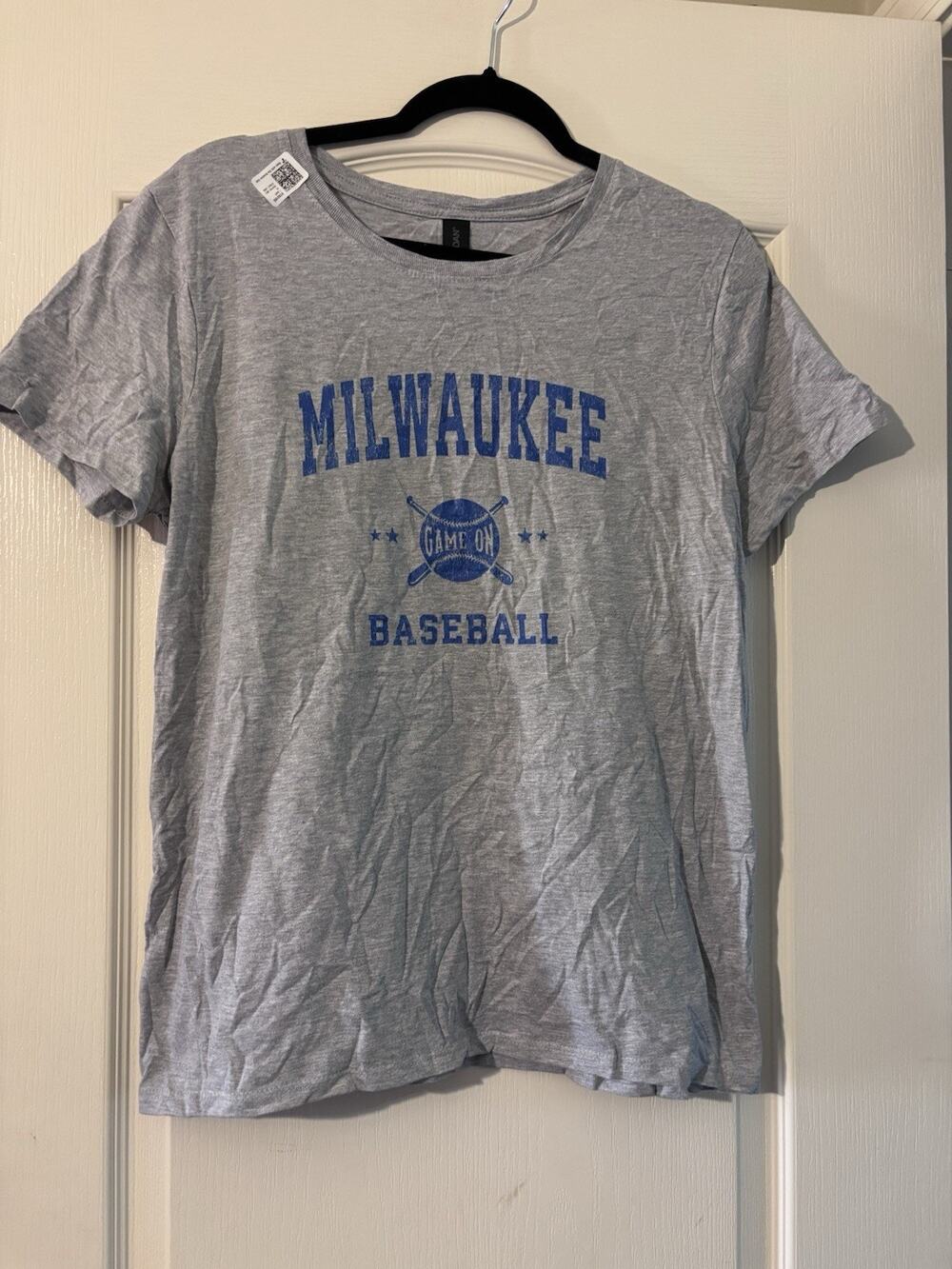 Milwaukee Brewers Baseball Short Sleeve Graphic T-Shirt Shirt Gray SZ L